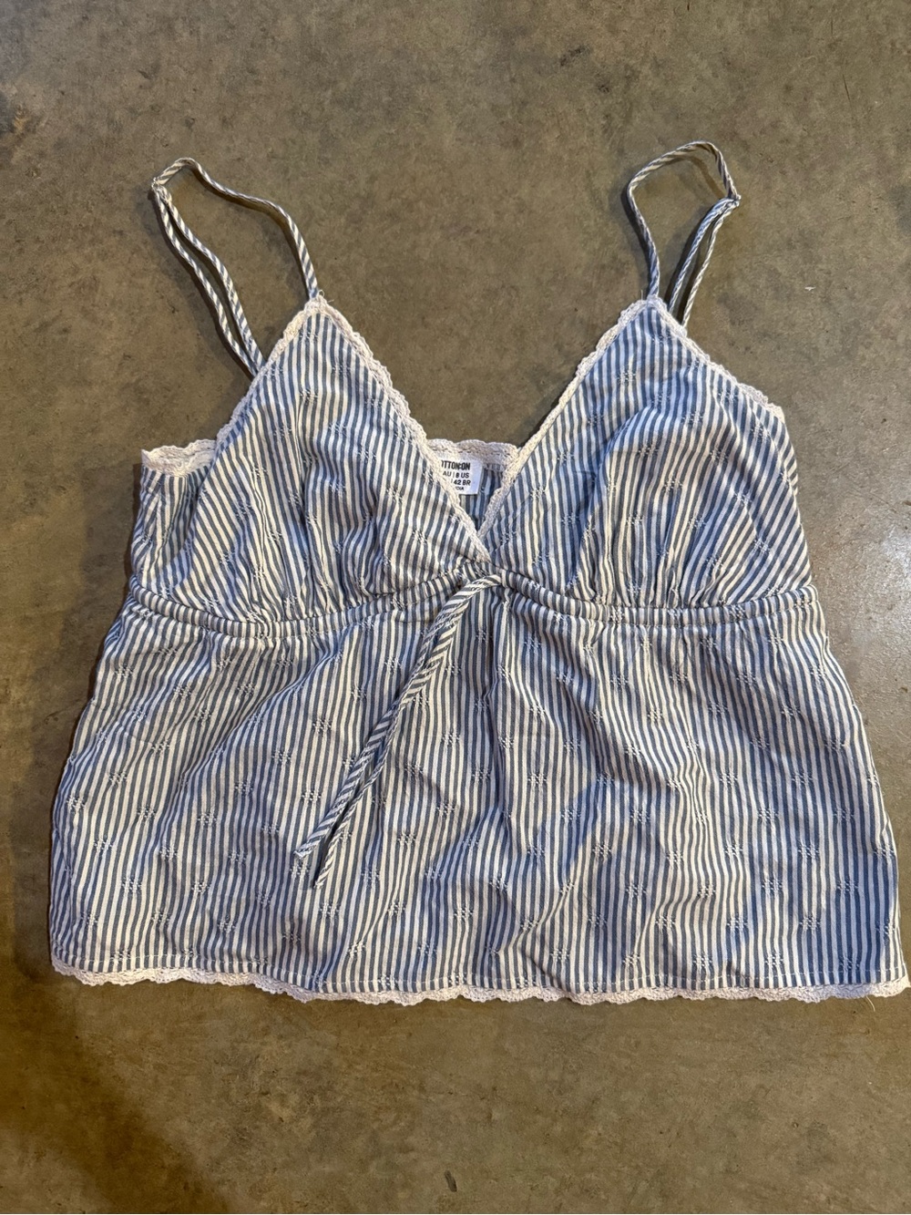 Cotton On Striped Blue and White Spaghetti Strap Tank Top